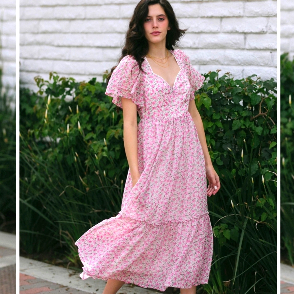In Loom Medium Pink Midi dress